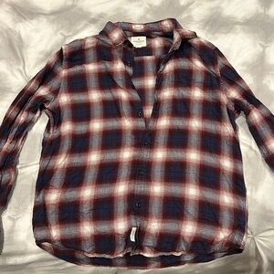 XL Dark red, white, & blue AE flannel